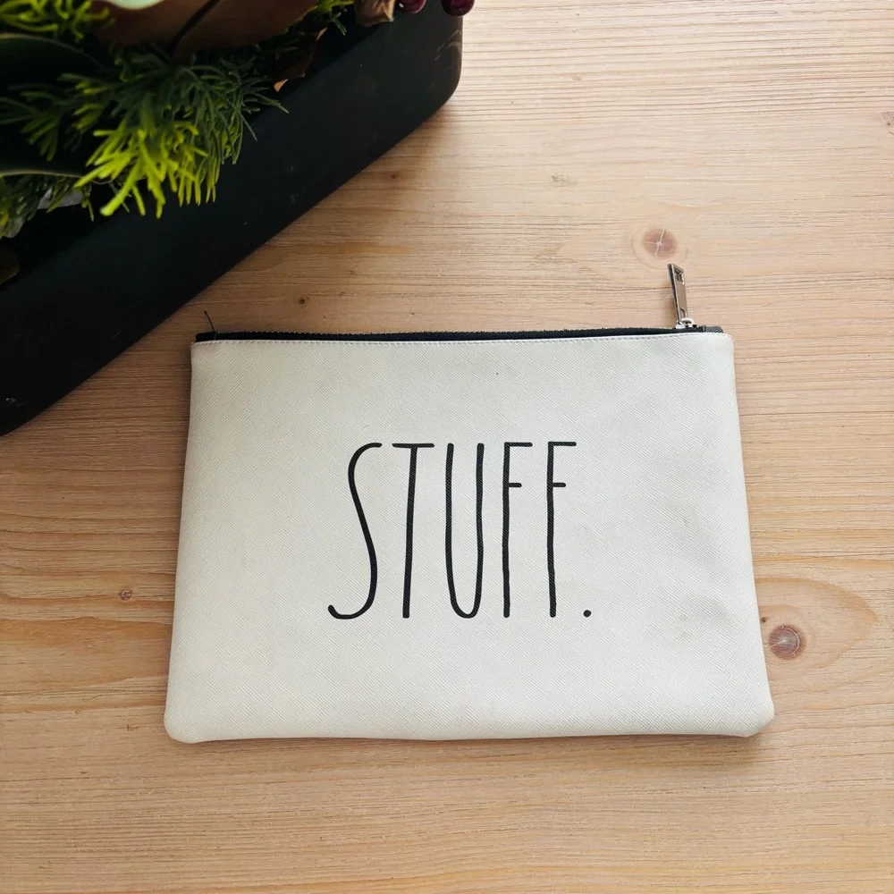 Rae Dunn Stuff‎ Black Interior Zipper Pouch Women’s Cosmetic Travel